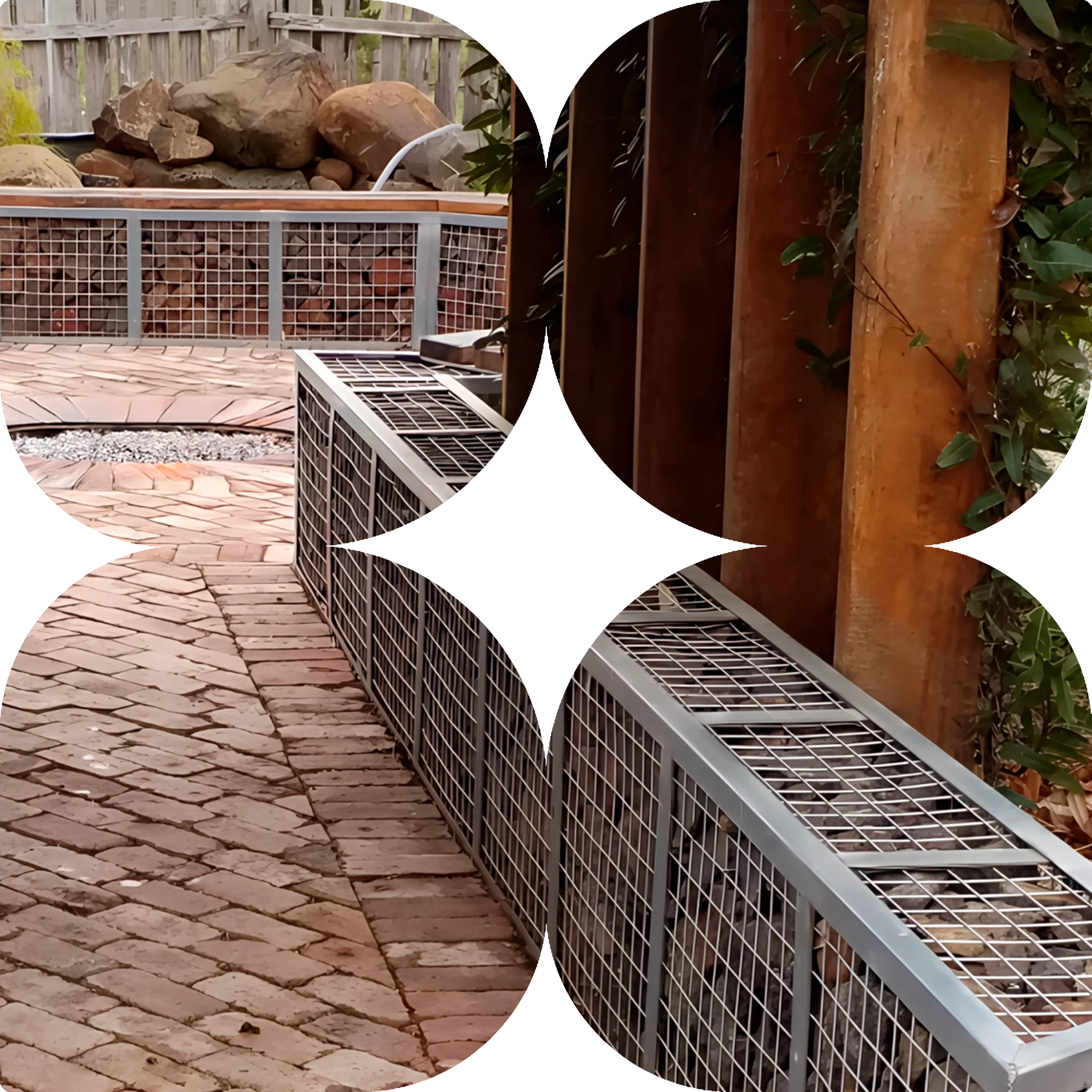 Brick paving and gabion retaining wall installation in Bacchus Marsh